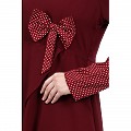 Polka dotted asymmetrical dress abaya- Maroon Polka dotted asymmetrical dress abaya- Maroon